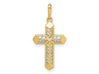 FJC Finejewelers 14 kt Yellow Gold Cross CZ Charm 22 x 11 mm