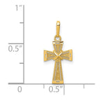 FJC Finejewelers 14 kt Yellow Gold Bright Cut Cross Charm 20 x 9 mm