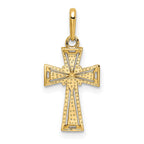 FJC Finejewelers 14 kt Yellow Gold Bright Cut Cross Charm 20 x 9 mm