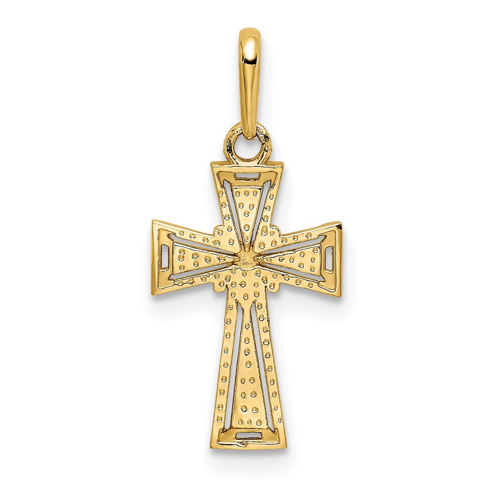 FJC Finejewelers 14 kt Yellow Gold Bright Cut Cross Charm 20 x 9 mm