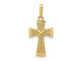 FJC Finejewelers 14 kt Yellow Gold Bright Cut Cross Charm 20 x 9 mm
