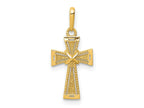 FJC Finejewelers 14 kt Yellow Gold Bright Cut Cross Charm 20 x 9 mm