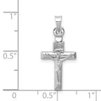 FJC Finejewelers 14 kt White Gold Hollow Crucifix Cross Charm 24 mm x 11 mm