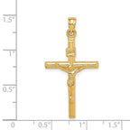 FJC Finejewelers 14 kt Yellow Gold Hollow Crucifix Charm 36 x 20 mm