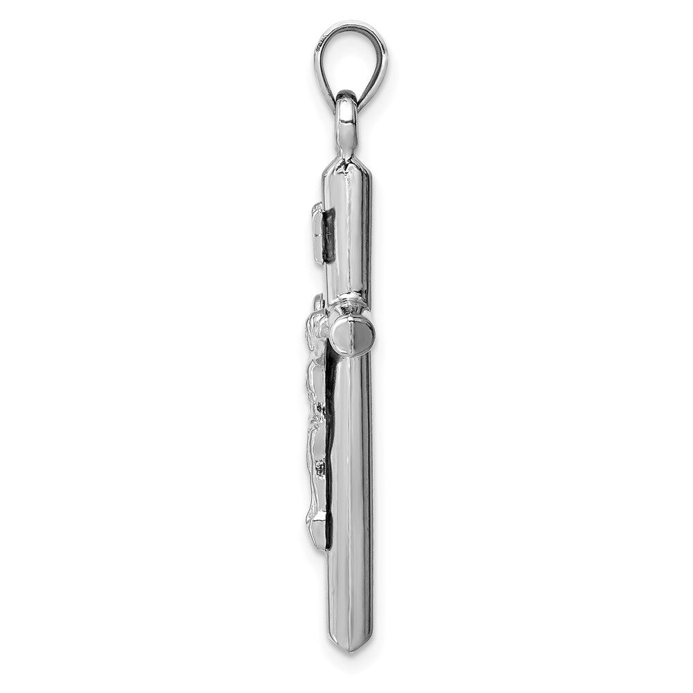 FJC Finejewelers 14 kt White Gold Hollow Crucifix Cross Charm 36 mm x 20 mm