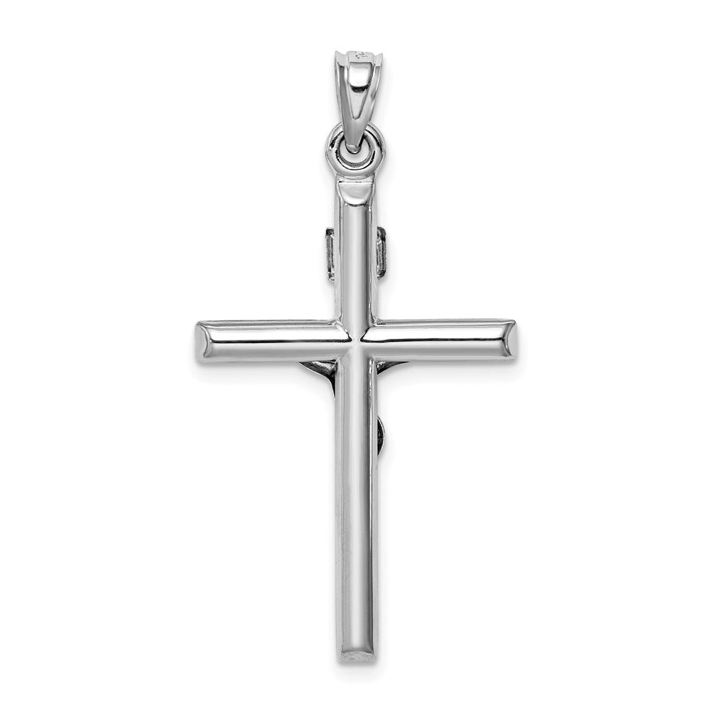 FJC Finejewelers 14 kt White Gold Hollow Crucifix Cross Charm 36 mm x 20 mm