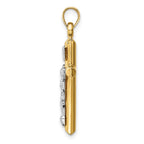 FJC Finejewelers 14 kt Two Tone Gold Hollow Crucifix Charm 31 x 15 mm