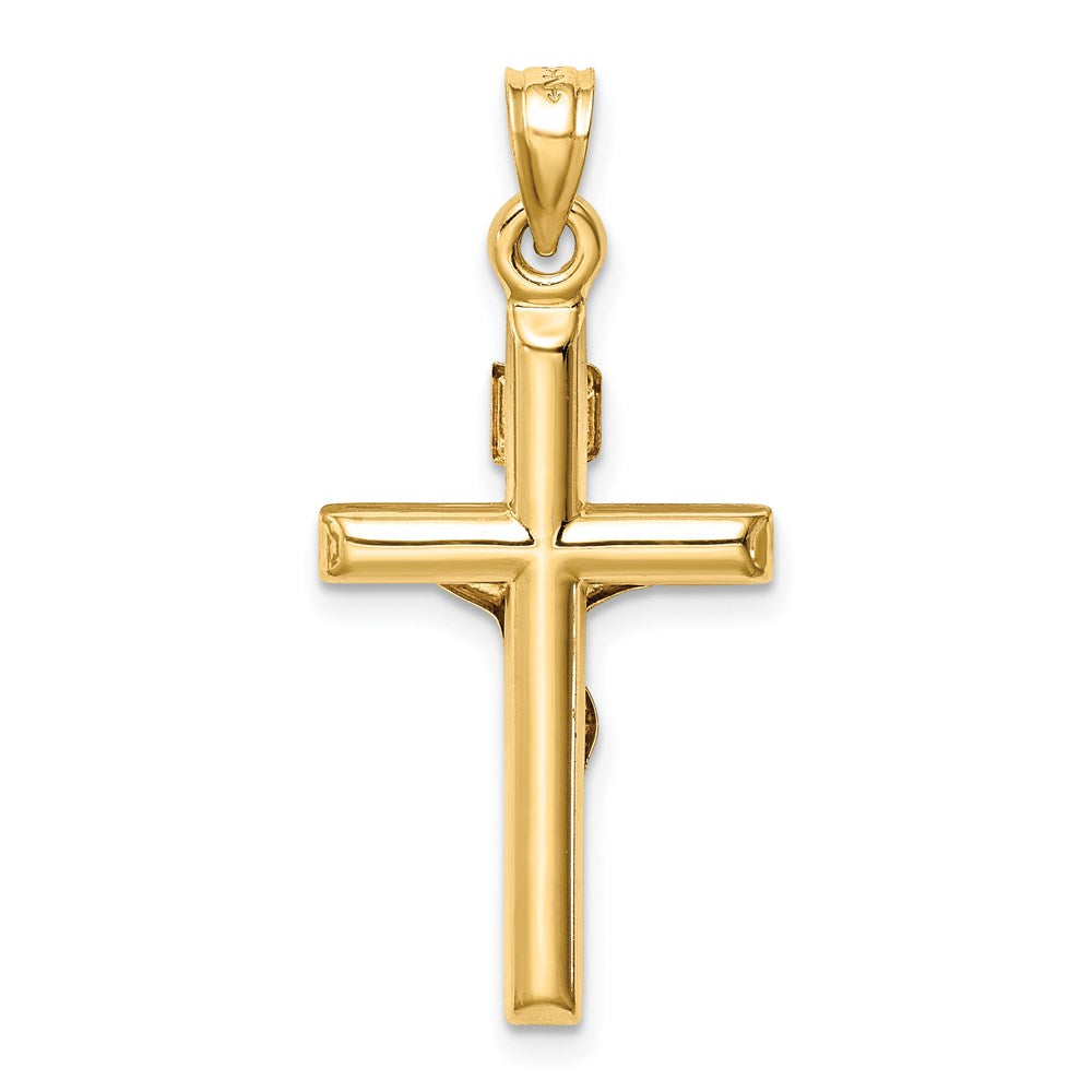 FJC Finejewelers 14 kt Two Tone Gold Hollow Crucifix Charm 31 x 15 mm