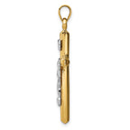 FJC Finejewelers 14 kt Two Tone Gold Hollow Crucifix Charm 36 x 20 mm