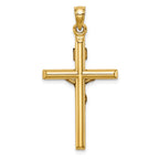 FJC Finejewelers 14 kt Two Tone Gold Hollow Crucifix Charm 36 x 20 mm
