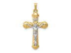FJC Finejewelers 14 kt Two Tone Gold Hollow Polished Chevron Design Crucifix 24 x 19 mm