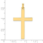 FJC Finejewelers 14 kt Yellow Gold Polished Solid Cross Charm 42 x 23 mm