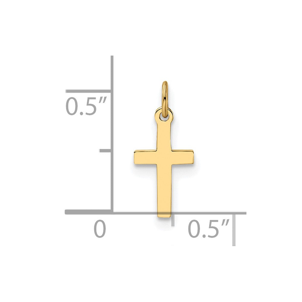 FJC Finejewelers 14 kt Yellow Gold Polished Solid Cross Charm 14 x 6 mm