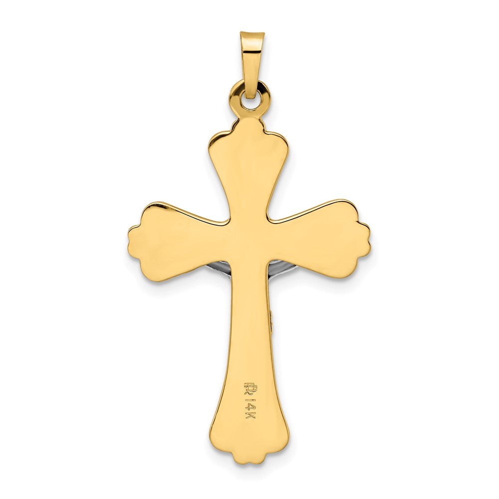FJC Finejewelers 14 kt Two Tone Gold Polished Solid INRI Curcifix Cross Charm 22 mm