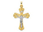 FJC Finejewelers 14 kt Two Tone Gold Polished Solid INRI Curcifix Cross Charm 22 mm