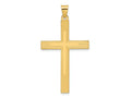 FJC Finejewelers 14 kt Yellow Gold Polished and Line Design Solid Cross Charm 47 x 26 mm