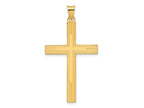 FJC Finejewelers 14 kt Yellow Gold Polished and Line Design Solid Cross Charm 47 x 26 mm
