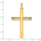FJC Finejewelers 14 kt Yellow Gold Polished and Line Design Solid Cross Charm 60 x 35 mm