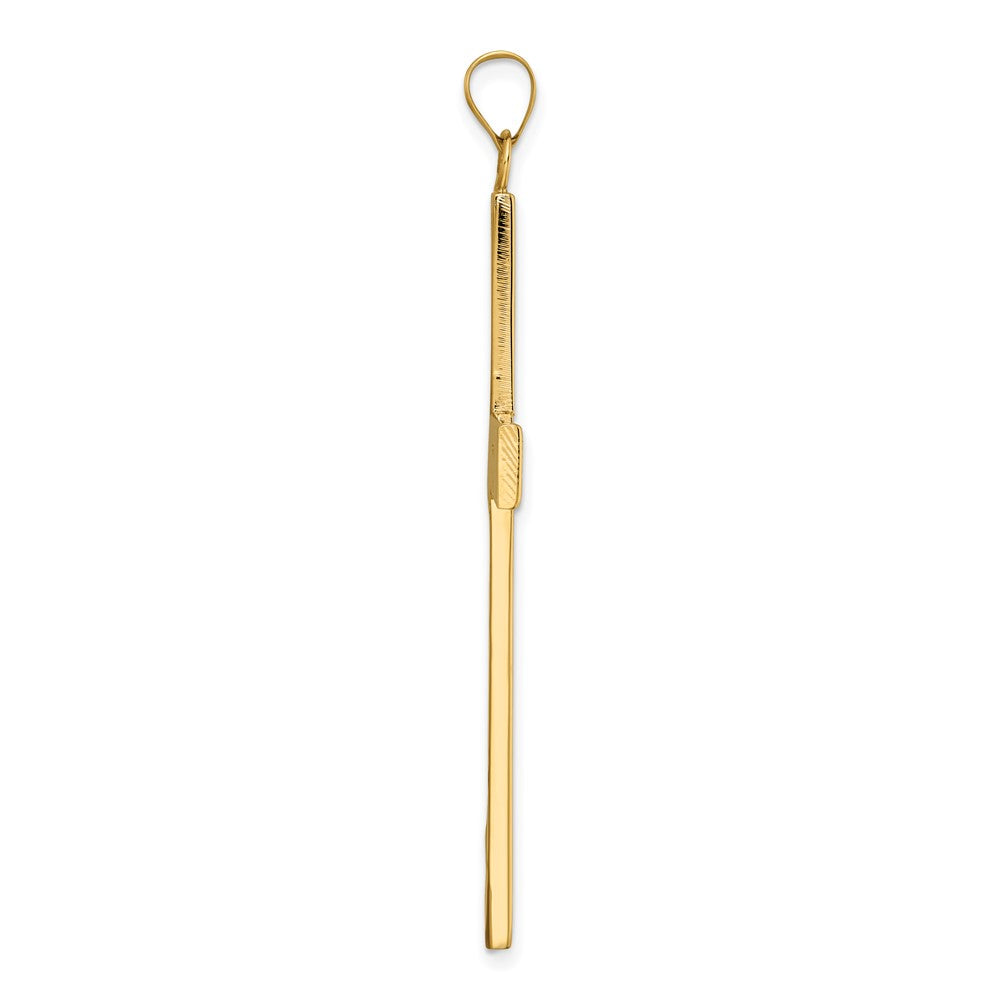 FJC Finejewelers 14 kt Yellow Gold Polished and Line Design Solid Cross Charm 60 x 35 mm