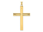 FJC Finejewelers 14 kt Yellow Gold Polished and Line Design Solid Cross Charm 60 x 35 mm