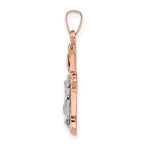 FJC Finejewelers 14 kt Two Tone Gold Themed Rose and Polished Fleur de Lis INRI Hollow Crucifix Charm