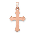 FJC Finejewelers 14 kt Two Tone Gold Themed Rose and Polished Fleur de Lis INRI Hollow Crucifix Charm