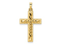 FJC Finejewelers 14 kt Yellow Gold Polished and Twisted Hollow Cross Charm 32 x 17 mm