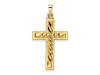 FJC Finejewelers 14 kt Yellow Gold Polished and Twisted Hollow Cross Charm 32 x 17 mm