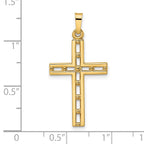 FJC Finejewelers 14 kt Yellow Gold Polished Solid Cross Charm 32 x 16 mm