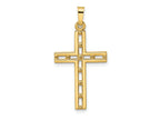 FJC Finejewelers 14 kt Yellow Gold Polished Solid Cross Charm 32 x 16 mm