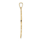 FJC Finejewelers 14 kt Yellow Gold Polished Solid Floral Center Cross Charm 34 x 19 mm