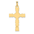 FJC Finejewelers 14 kt Yellow Gold Polished Solid Floral Center Cross Charm 34 x 19 mm