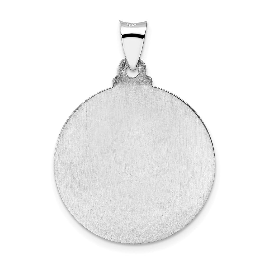 FJC Finejewelers 14 kt White Gold Themed Polished and Satin Hollow Jesus Face Disc Charm 23 mm