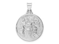 FJC Finejewelers 14 kt White Gold Themed Polished and Satin Hollow Jesus Face Disc Charm 23 mm