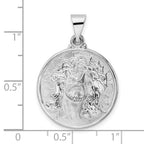 FJC Finejewelers 14 kt White Gold Themed Polished and Satin Hollow Jesus Face Disc Charm 20 mm