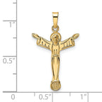 FJC Finejewelers 14 kt Yellow Gold Polished Solid Risen Christ Charm 17 mm