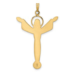 FJC Finejewelers 14 kt Yellow Gold Polished Solid Risen Christ Charm 28 mm