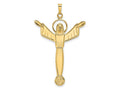 FJC Finejewelers 14 kt Yellow Gold Polished Solid Risen Christ Charm 28 mm