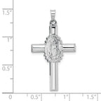 FJC Finejewelers 14 kt White Gold Themed Polished and Satin Hollow Cross Charm 36 mm x 20 mm