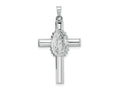 FJC Finejewelers 14 kt White Gold Themed Polished and Satin Hollow Cross Charm 36 mm x 20 mm