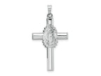FJC Finejewelers 14 kt White Gold Themed Polished and Satin Hollow Cross Charm 36 mm x 20 mm