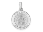 FJC Finejewelers 14 kt White Gold Polished and Satin Hollow Matka Boska Medal Charm 21 mm x 14 mm