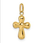 FJC Finejewelers 14 kt Yellow Gold Polished Puffed Cross Charm 20 x 11 mm