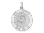 FJC Finejewelers 14 kt White Gold Polished St Anthony Solid Medal Charm 29 mm x 21 mm