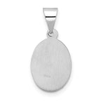 FJC Finejewelers 14 kt White Gold Polished and Satin Hollow Oval St Anthony Medal Charm 23 mm x 11 mm