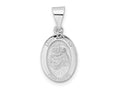 FJC Finejewelers 14 kt White Gold Polished and Satin Hollow Oval St Anthony Medal Charm 23 mm x 11 mm
