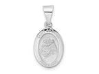 FJC Finejewelers 14 kt White Gold Polished and Satin Hollow Oval St Anthony Medal Charm 23 mm x 11 mm