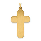 FJC Finejewelers 14 kt Yellow Gold and Textured Hollow Scroll Design Double Cross Charm 35 x 20 mm