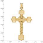 FJC Finejewelers 14 kt Yellow Gold Polished Solid Fancy Design Cross Charm 58 x 33 mm