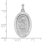 FJC Finejewelers 14 kt White Gold Themed Polished Saint Joseph Oval Solid Medal Charm 30 mm x 16 mm